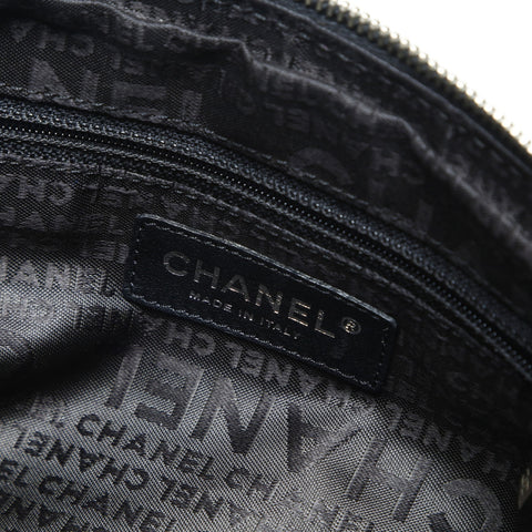 CHANEL 10 series 2005-2006 Lambskin Chain Wild Stitch Shoulder Bag black WS23849