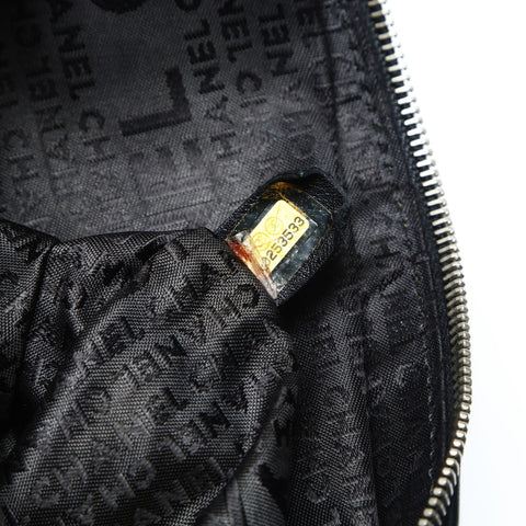 CHANEL 10 series 2005-2006 Lambskin Chain Wild Stitch Shoulder Bag black WS23849