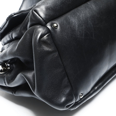 CHANEL 10 series 2005-2006 Lambskin Chain Wild Stitch Shoulder Bag black WS23849