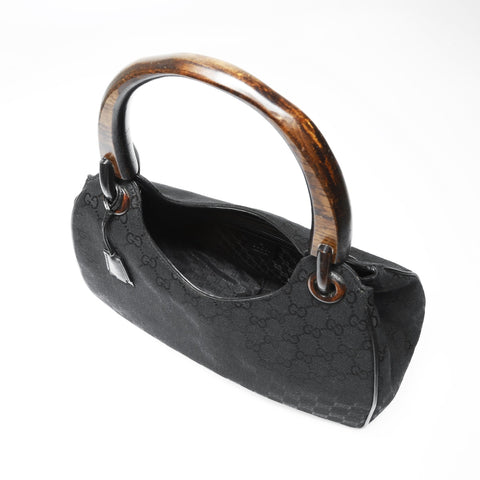 GUCCI GG canvas one belt hobo Handbag black WS23851