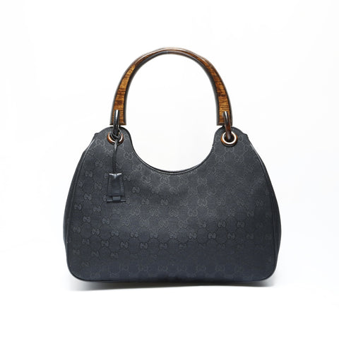 GUCCI GG canvas one belt hobo Handbag black WS23851