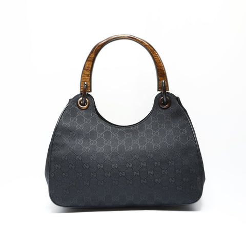 GUCCI GG canvas one belt hobo Handbag black WS23851