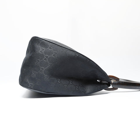 GUCCI GG canvas one belt hobo Handbag black WS23851