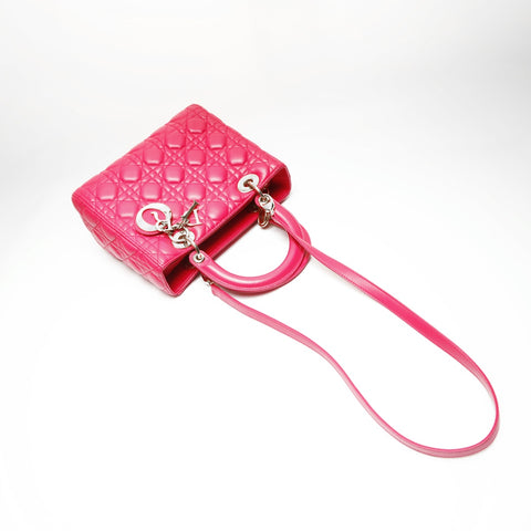 Christian Dior Lady Dior 2way Lambskin Handbag pink WS23853