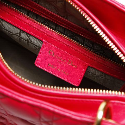 Christian Dior Lady Dior 2way Lambskin Handbag pink WS23853