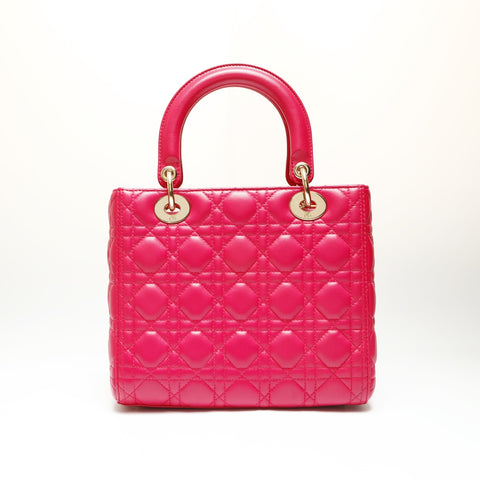 Christian Dior Lady Dior 2way Lambskin Handbag pink WS23853