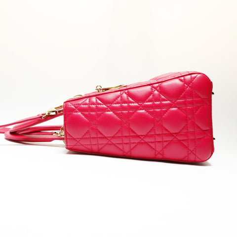 Christian Dior Lady Dior 2way Lambskin Handbag pink WS23853