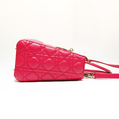 Christian Dior Lady Dior 2way Lambskin Handbag pink WS23853