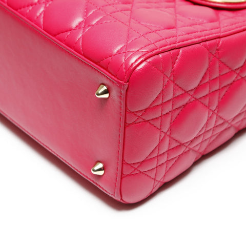 Christian Dior Lady Dior 2way Lambskin Handbag pink WS23853