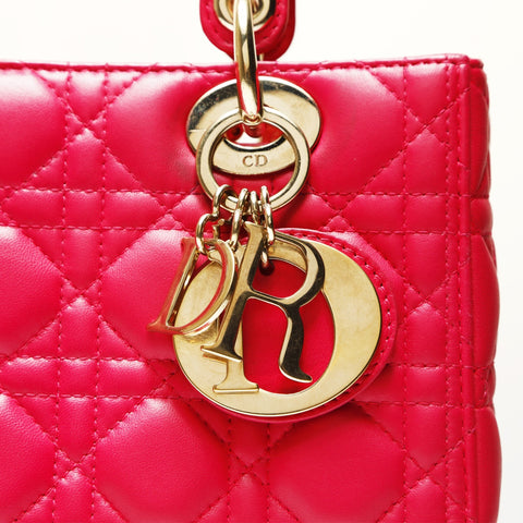 Christian Dior Lady Dior 2way Lambskin Handbag pink WS23853