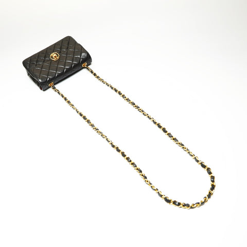 CHANEL No. 8 2003-2004 Lambskin Mini Flap Matelasse Shoulder Bag black WS23854