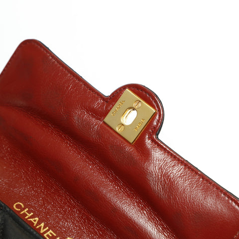 CHANEL No. 8 2003-2004 Lambskin Mini Flap Matelasse Shoulder Bag black WS23854