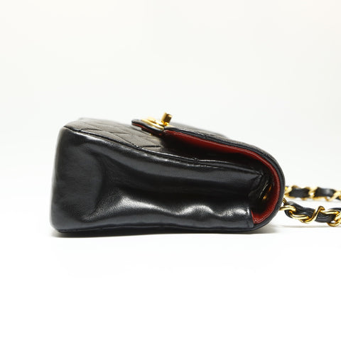 CHANEL No. 8 2003-2004 Lambskin Mini Flap Matelasse Shoulder Bag black WS23854