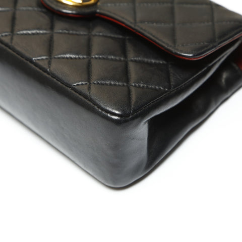 CHANEL No. 8 2003-2004 Lambskin Mini Flap Matelasse Shoulder Bag black WS23854