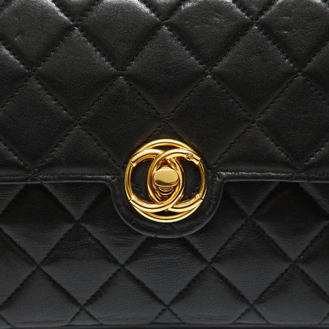 CHANEL No. 8 2003-2004 Lambskin Mini Flap Matelasse Shoulder Bag black WS23854