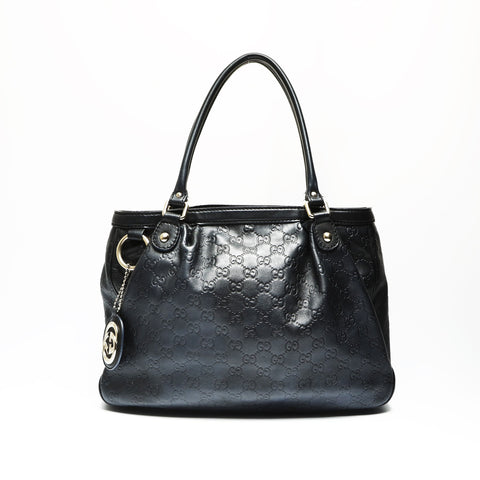 GUCCI GG Shima 2-way Leather Sukey Handbag black WS23857