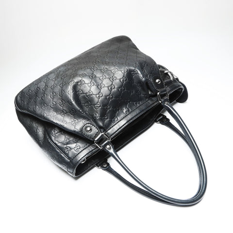 GUCCI GG Shima 2-way Leather Sukey Handbag black WS23857