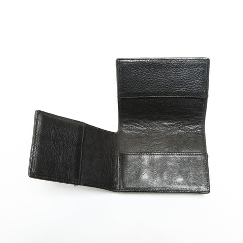 CHROME HEARTS Leather Scroll Logo Folding Wallet Compact Card Case black WS23858