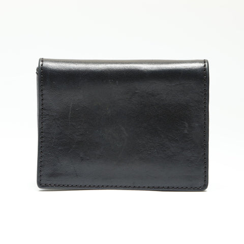 CHROME HEARTS Leather Scroll Logo Folding Wallet Compact Card Case black WS23858