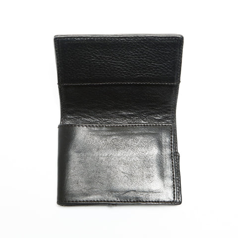 CHROME HEARTS Leather Scroll Logo Folding Wallet Compact Card Case black WS23858