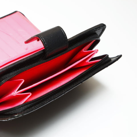 CHANEL No. 14 2010-2011 Cambon Line Lambskin COCO Mark Bifold Wallet black WS23860