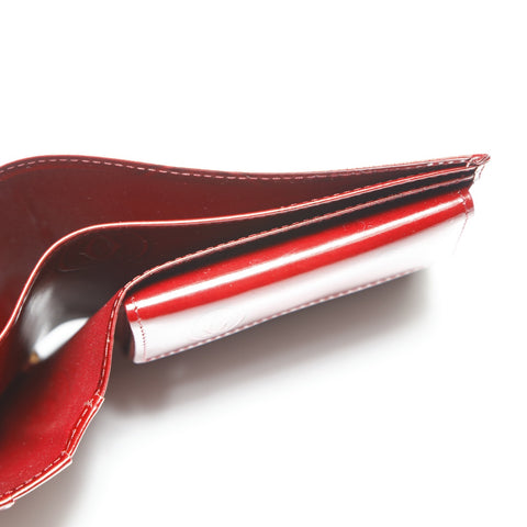 CARTIER happy birthday patent leather Bifold Wallet Red WS23863