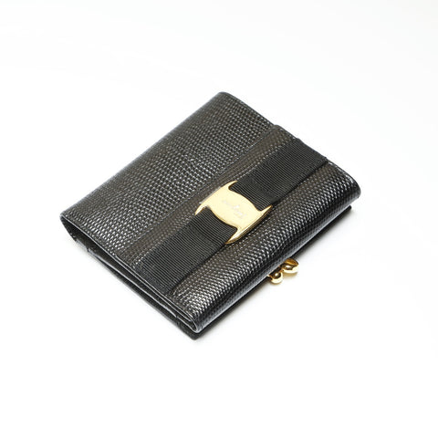 Salvatore Ferragamo Vara Compact Wallet Tri-fold wallet black WS23864