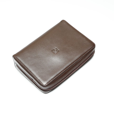 LOEWE Lambskin Anagram Pouch Brown WS23867