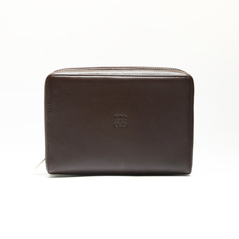 LOEWE Lambskin Anagram Pouch Brown WS23867