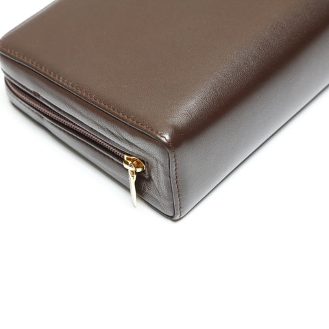 LOEWE Lambskin Anagram Pouch Brown WS23867