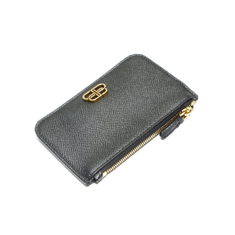 BALENCIAGA BB KEY Leather with Key Ring Coin case black WS23868