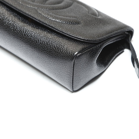 CHANEL No. 5 1997-1999 Caviar COCO Mark Pouch black WS23869