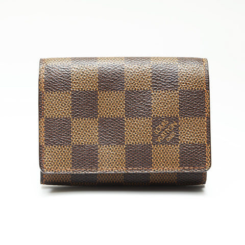 LOUIS VUITTON 2006 Damier Enveloppe Carte de Visite Card Case Marron WS23871