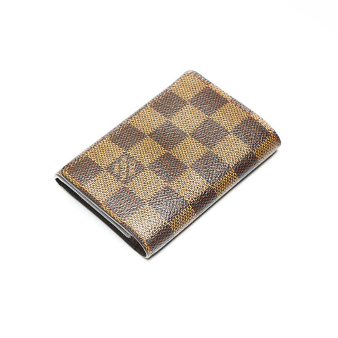 LOUIS VUITTON 2006 Damier Envelope Carte de Visite Card Case Brown WS23871