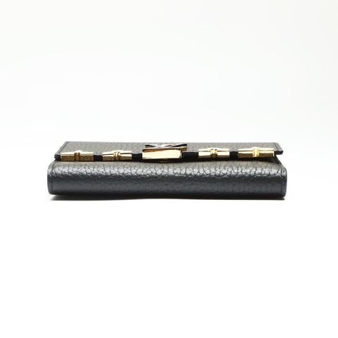 LOUIS VUITTON 2022-2025 Portefeuille Capucines Compact Tri-fold wallet black WS23872