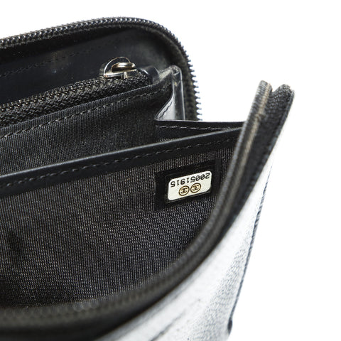 CHANEL 20 series 2014-2015 COCO Mark Caviar Leather Round Zip Purse black WS23875