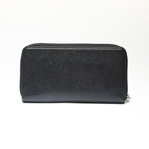 CHANEL 20 series 2014-2015 COCO Mark Caviar Leather Round Zip Purse black WS23875