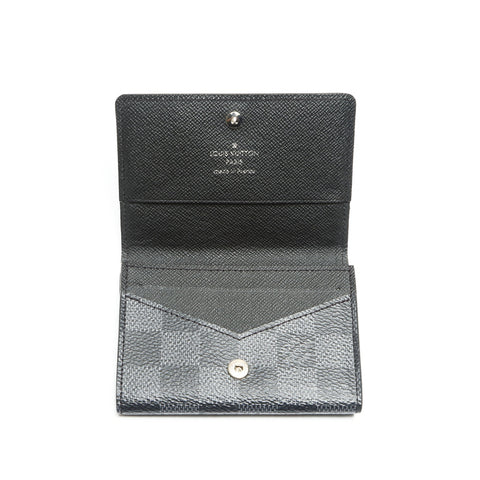 LOUIS VUITTON 2020 Damier Envelope Carte de Visite Card Case black WS23876