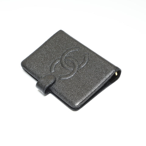 CHANEL No. 4 1996-1997 Caviar Skin COCO Mark Notebook Cover Other accessories black WS23879