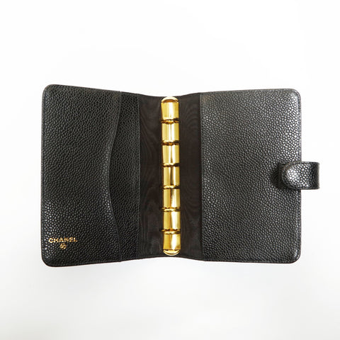 CHANEL No. 4 1996-1997 Caviar Skin COCO Mark Notebook Cover Other accessories black WS23879