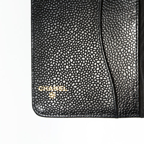 CHANEL No. 4 1996-1997 Caviar Skin COCO Mark Notebook Cover Other accessories black WS23879