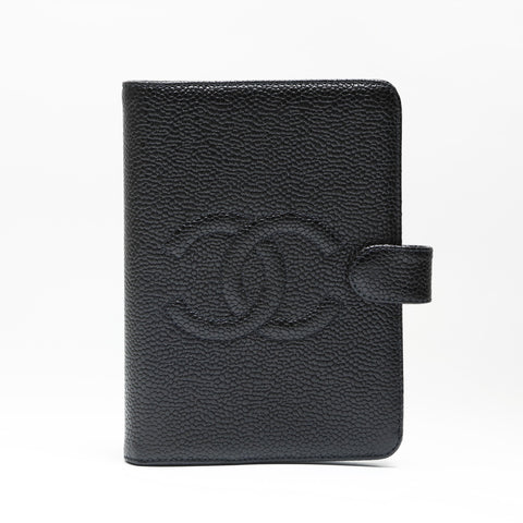 CHANEL No. 4 1996-1997 Caviar Skin COCO Mark Notebook Cover Other accessories black WS23879