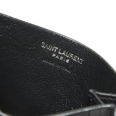 YVES SAINT LAURENT Embossed leather Card Case black WS23880