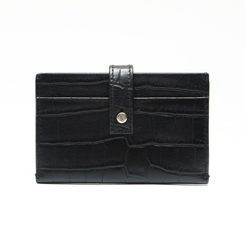 YVES SAINT LAURENT Embossed leather Card Case black WS23880