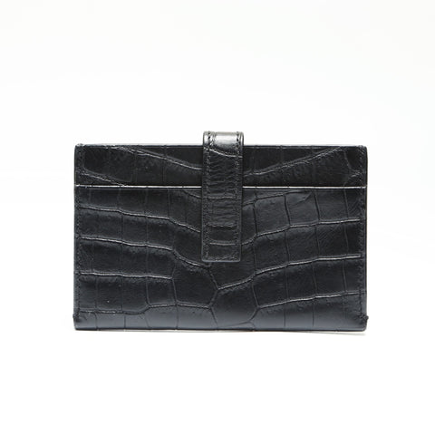 YVES SAINT LAURENT Embossed leather Card Case black WS23880