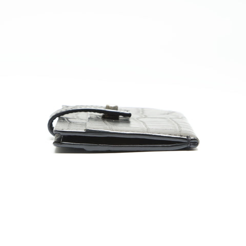 YVES SAINT LAURENT Embossed leather Card Case black WS23880