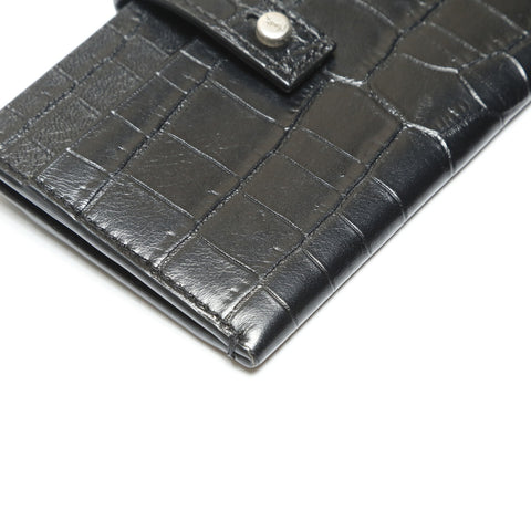 YVES SAINT LAURENT Embossed leather Card Case black WS23880