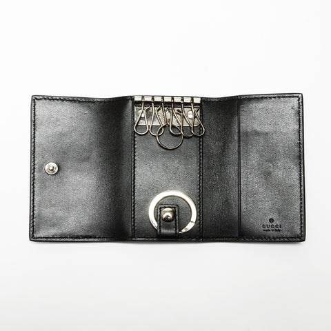 GUCCI GG embossed leather Key holder  black WS23884