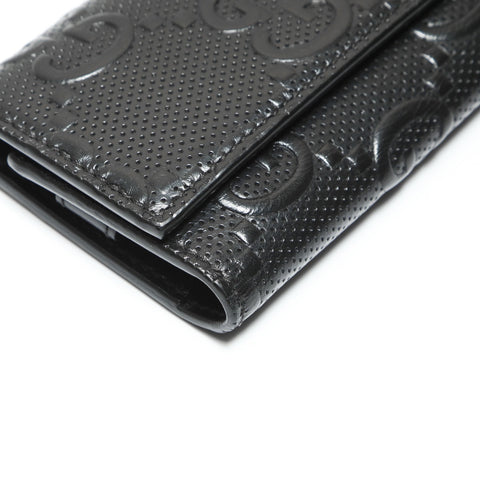 GUCCI GG embossed leather Key holder  black WS23884
