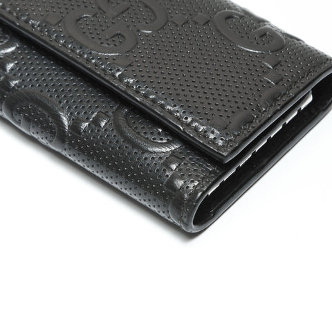 GUCCI GG embossed leather Key holder  black WS23884